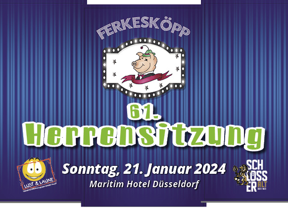 Die 61. Ferkesköpp Herrensitzung Poster